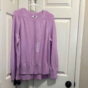 OLD NAVY Purple Crew Neck Knit Sweater with Ribbed Detailing